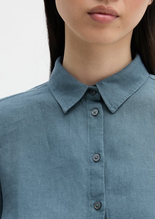 Regular short-sleeved linen blouse — Bright Sea