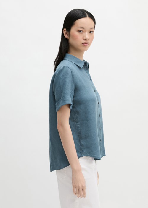 Regular short-sleeved linen blouse — Bright Sea
