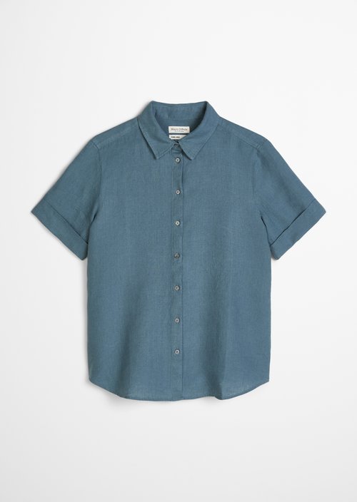 Regular short-sleeved linen blouse — Bright Sea