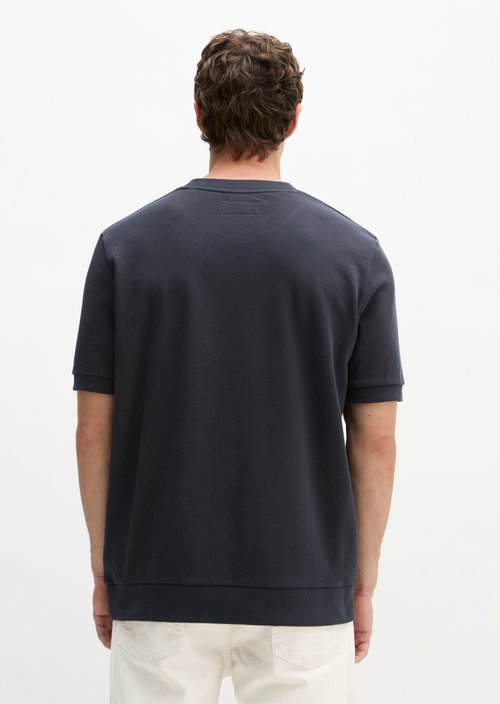 Regular-Fit Short-Sleeve Sweatshirt — Dark Navy