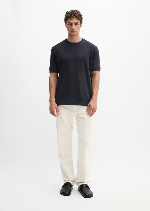 Regular-Fit Short-Sleeve Sweatshirt — Dark Navy