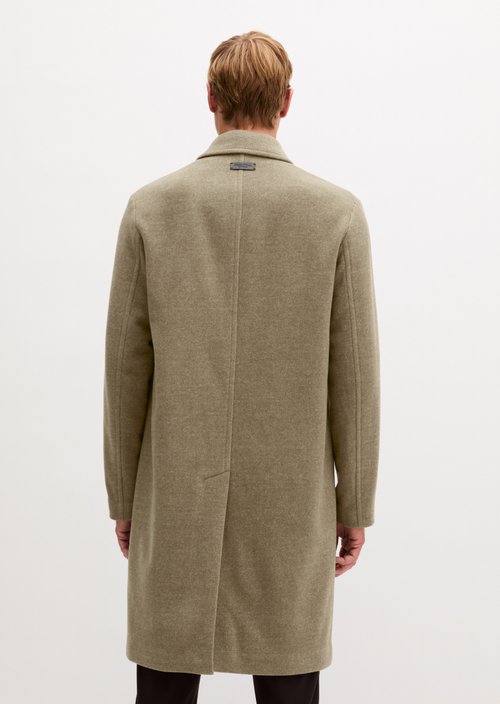 Regular-Fit Wool Coat — Linen Beige
