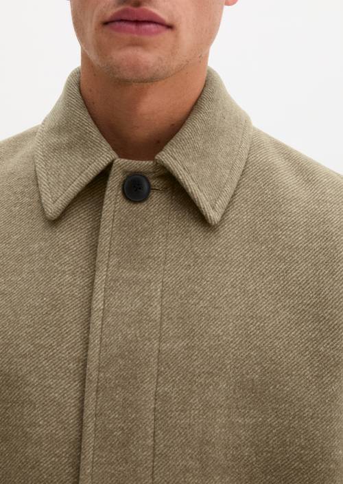 Wollmantel regular Linen Beige in Detailansicht