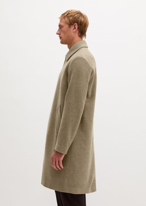 Regular-Fit Wool Coat — Linen Beige