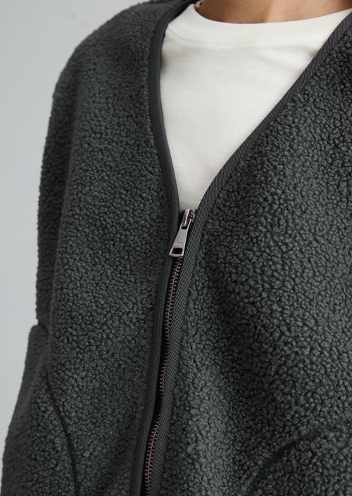 Casual Teddy Vest — Light Graphite