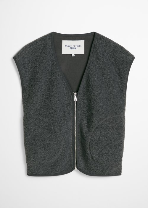 Casual Teddy Vest — Light Graphite