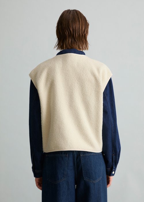 Casual Teddy Vest — White Blush