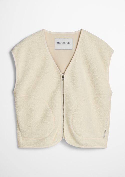 Casual Teddy Vest — White Blush