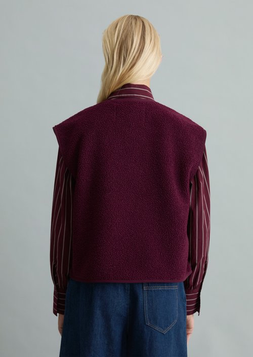 Casual Teddy Vest — Mahagony Jam
