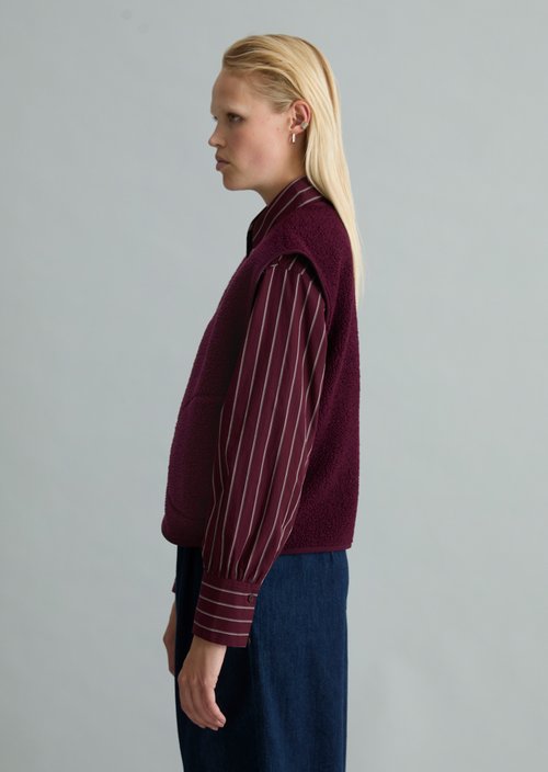 Casual Teddy Vest — Mahagony Jam