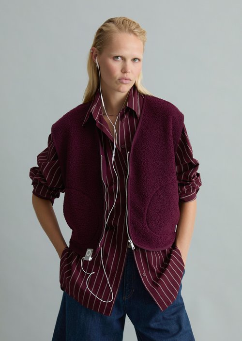 Casual Teddy Vest — Mahagony Jam