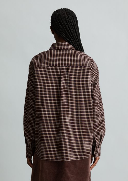 Casual Checkered Blouse — Black