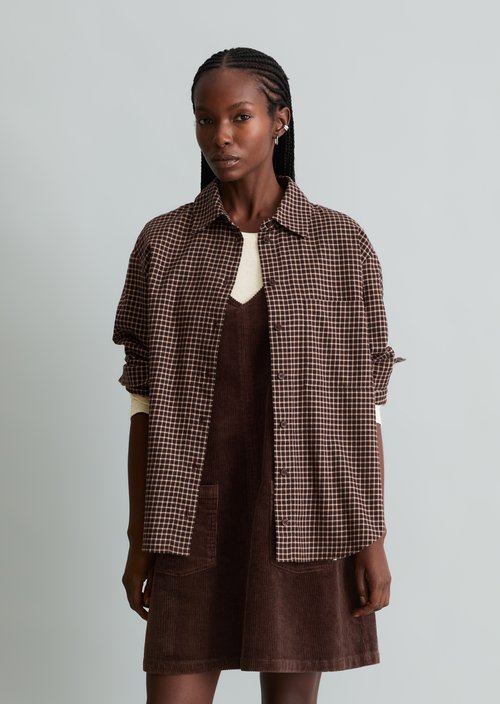 Casual Checkered Blouse — Black