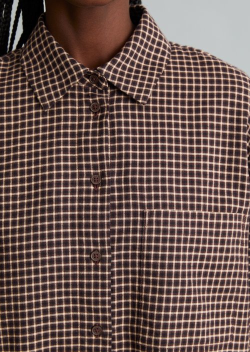 Casual Checkered Blouse — Black