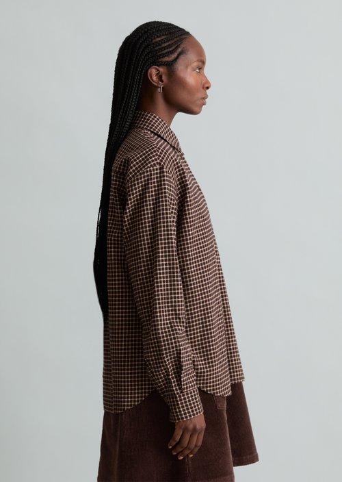 Casual Checkered Blouse — Black