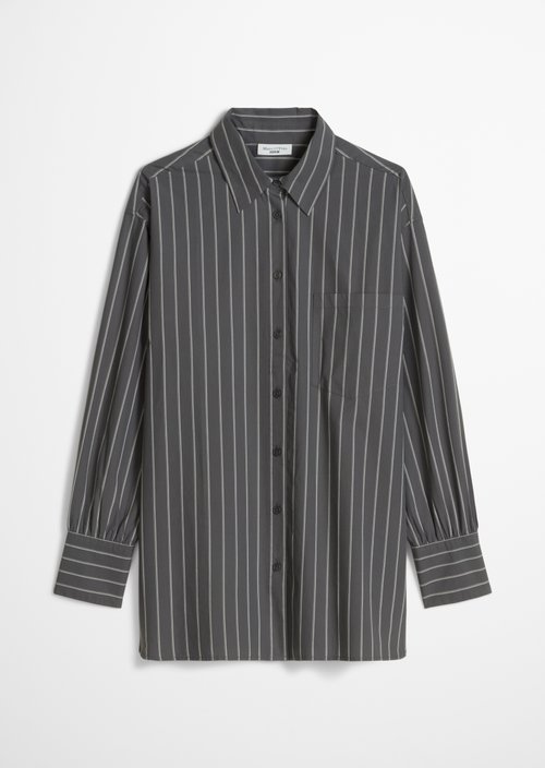 Loose-fitting striped blouse — Dark Grey