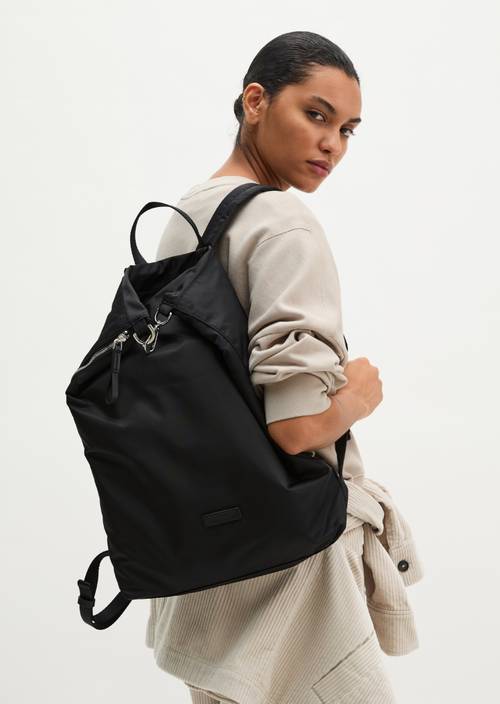 Alexa Medium Backpack Black worn on model