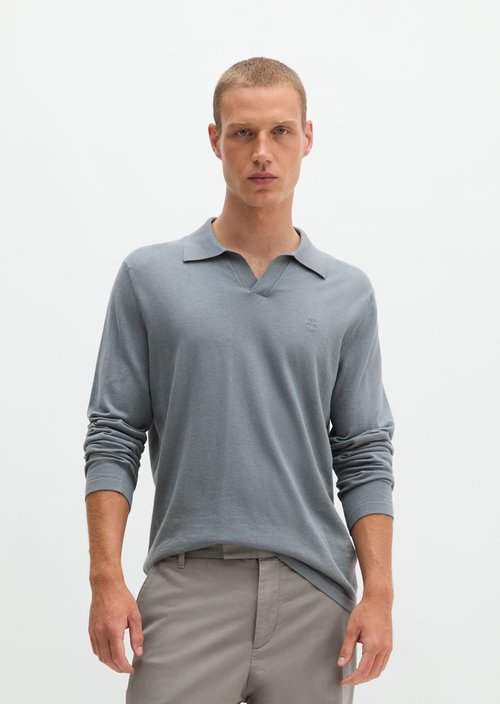 Regular knit polo shirt — Black Pepper