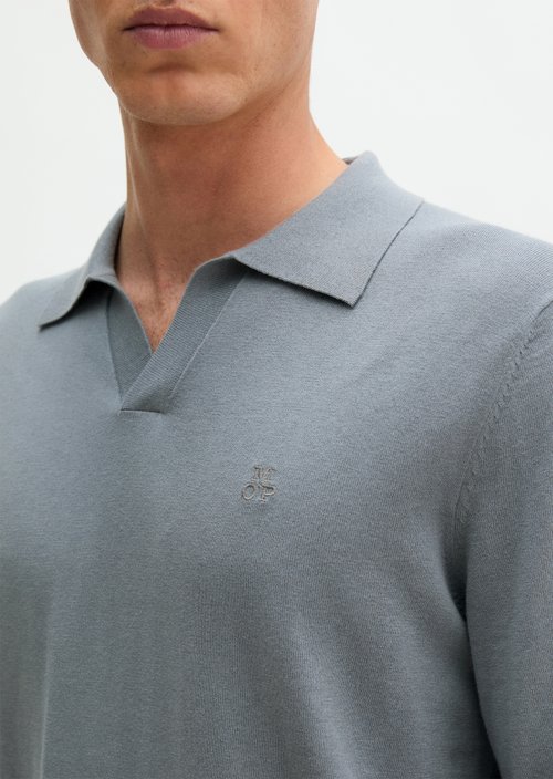 Regular knit polo shirt — Black Pepper