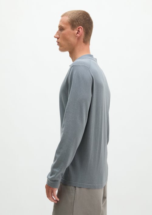 Regular knit polo shirt — Black Pepper