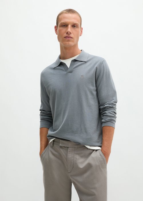 Regular knit polo shirt — Black Pepper