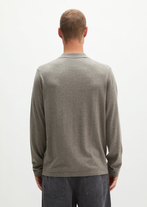 Regular knit polo shirt — Medium Grey