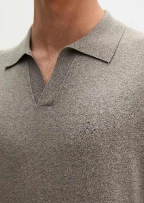 Regular knit polo shirt — Medium Grey