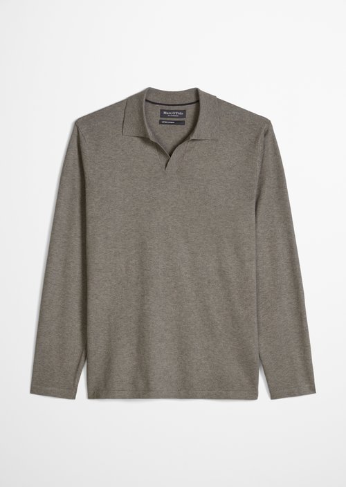 Regular knit polo shirt — Medium Grey