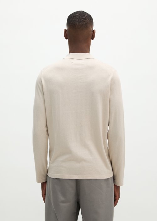 Regular knit polo shirt — Grey Silk