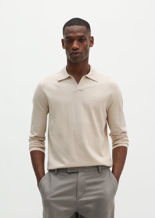 Regular knit polo shirt — Grey Silk