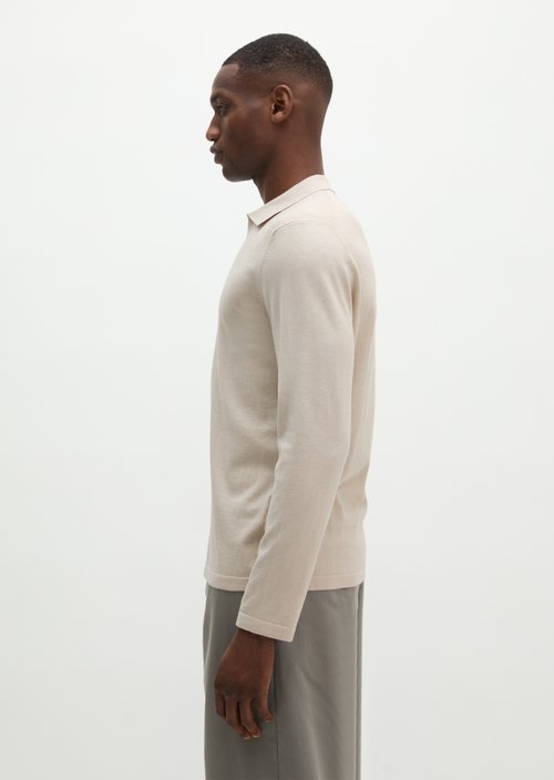 Regular knit polo shirt — Grey Silk
