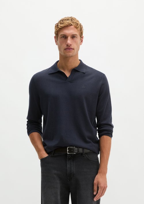 Regular knit polo shirt — Dark Navy