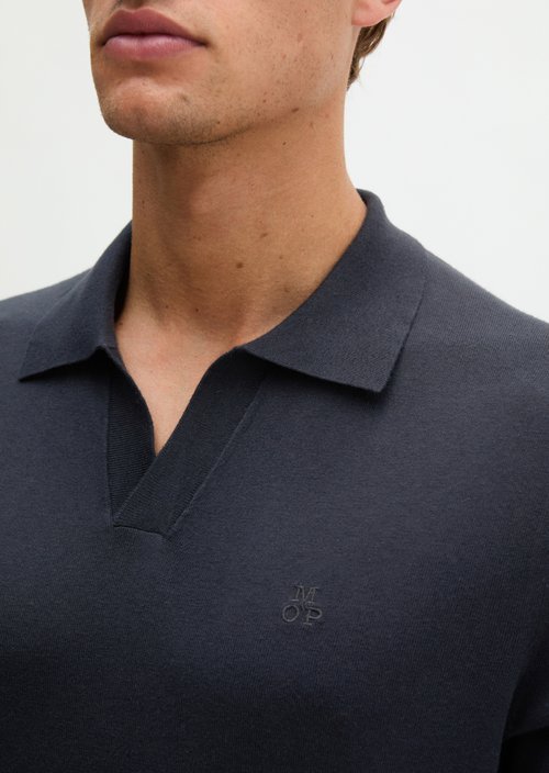Regular knit polo shirt — Dark Navy