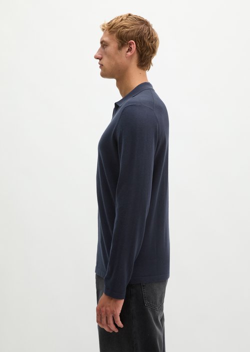 Regular knit polo shirt — Dark Navy