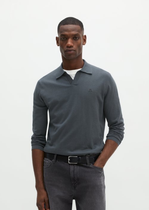 Regular knit polo shirt — Peppercorn Grey