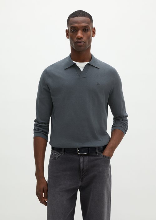 Regular knit polo shirt — Peppercorn Grey