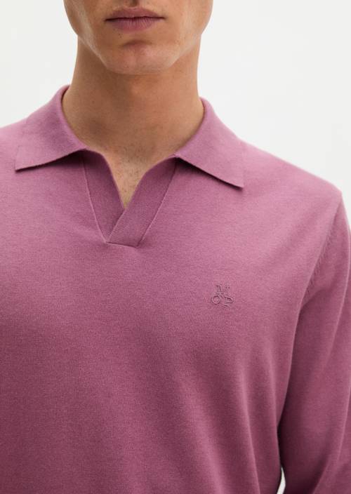 Polo en tricot régulier Light Mauve en vue détaillée