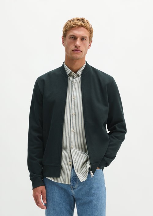 Regular-Fit Sweatshirt Jacket — Peppercorn Grey