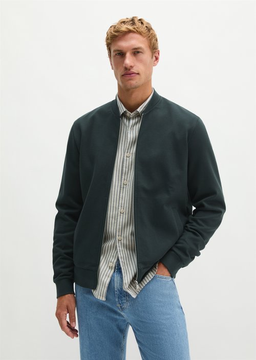 Regular-Fit Sweatshirt Jacket — Peppercorn Grey