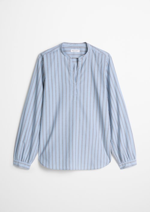 Striped Tunic Blouse, Regular Fit — Medium Blue