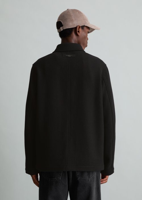 Regular-Fit Wool Jacket — Black
