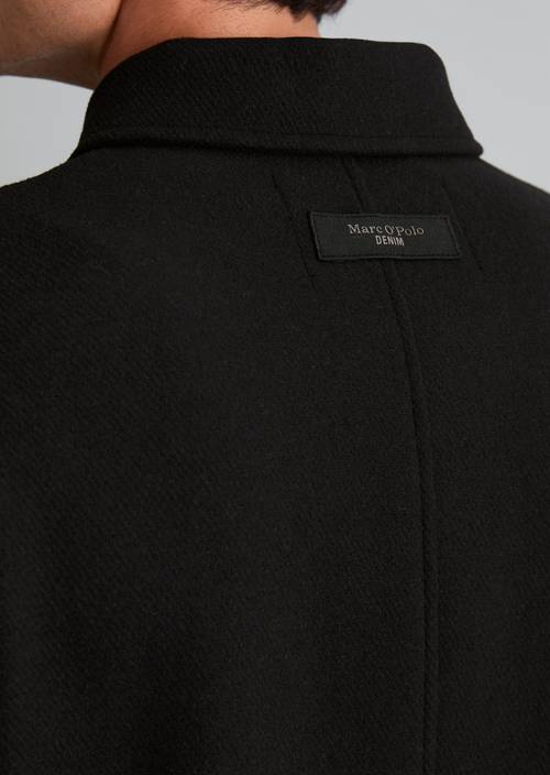 Regular-Fit Wool Jacket Black in detail view