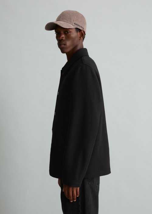 Regular-Fit Wool Jacket — Black