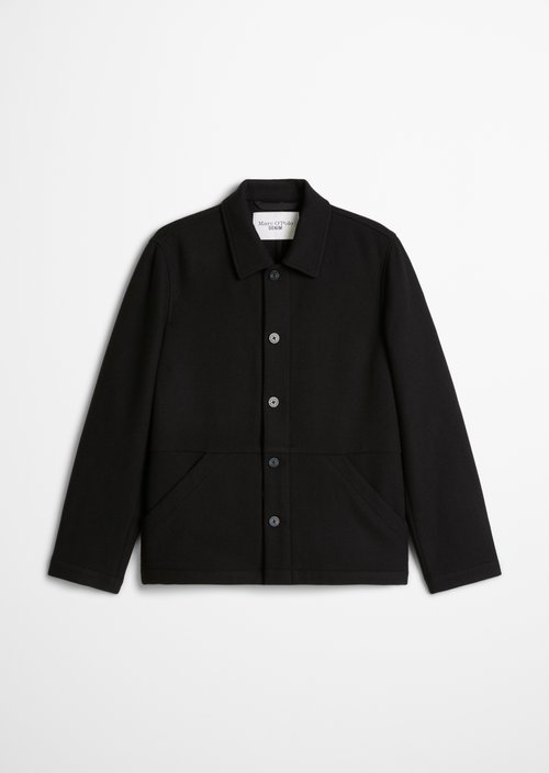 Regular-Fit Wool Jacket — Black