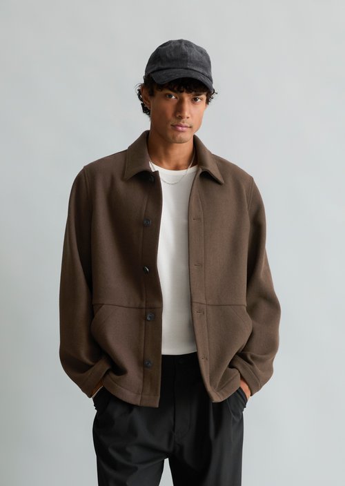 Regular-Fit Wool Jacket — Chocolate Fudge