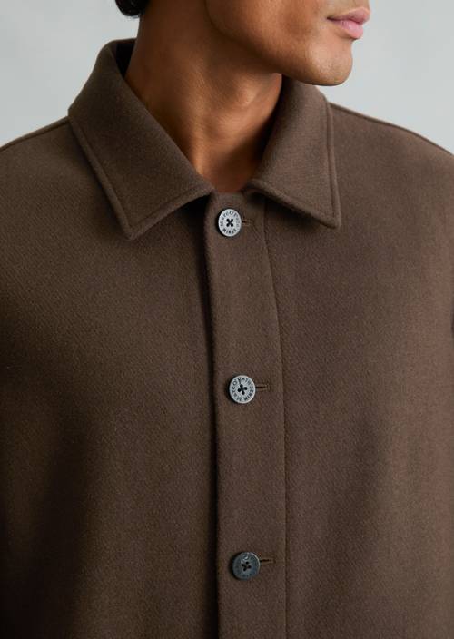 Regular-Fit Wool Jacket Chocolate Fudge in detail view