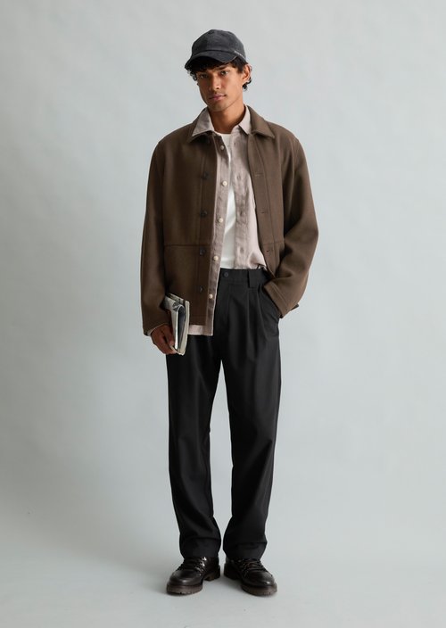 Regular-Fit Wool Jacket — Chocolate Fudge