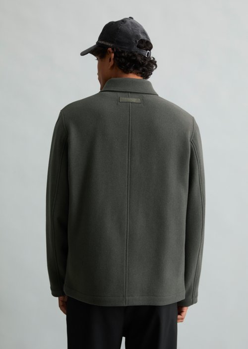 Regular-Fit Wool Jacket — Green Jasper