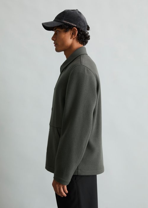 Regular-Fit Wool Jacket — Green Jasper