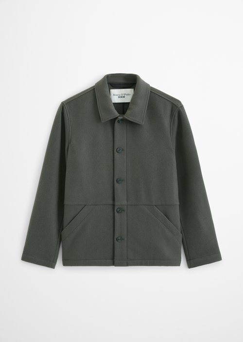 Regular-Fit Wool Jacket — Green Jasper